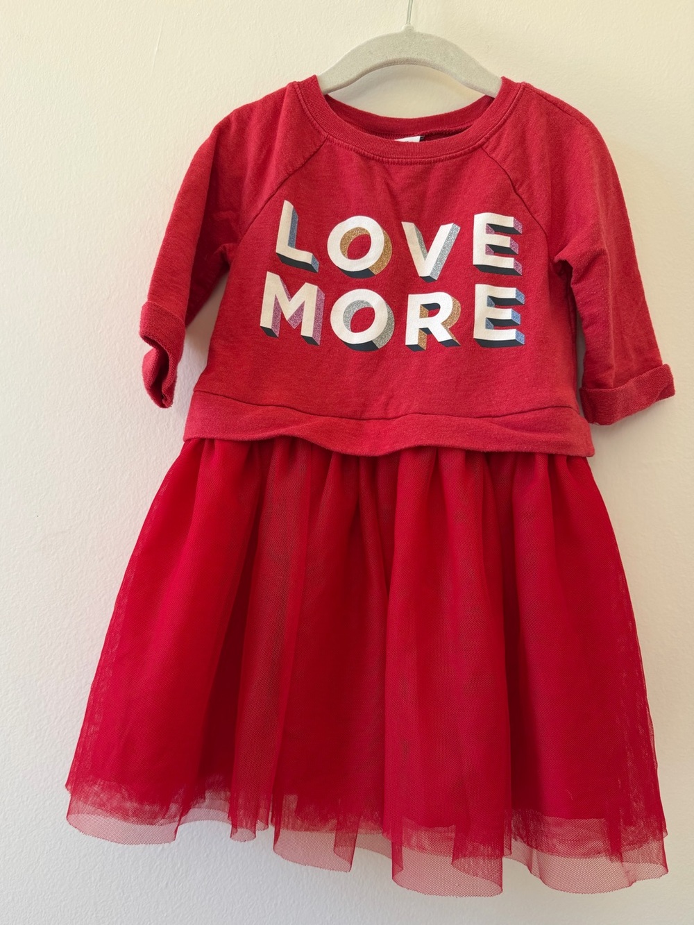 Old Navy "LOVE MORE" sweatshirt tutu dress